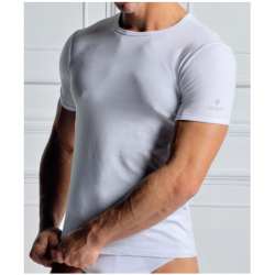 T-shirt maglia intima uomo girocollo 3 pz. bianco cotone Enrico