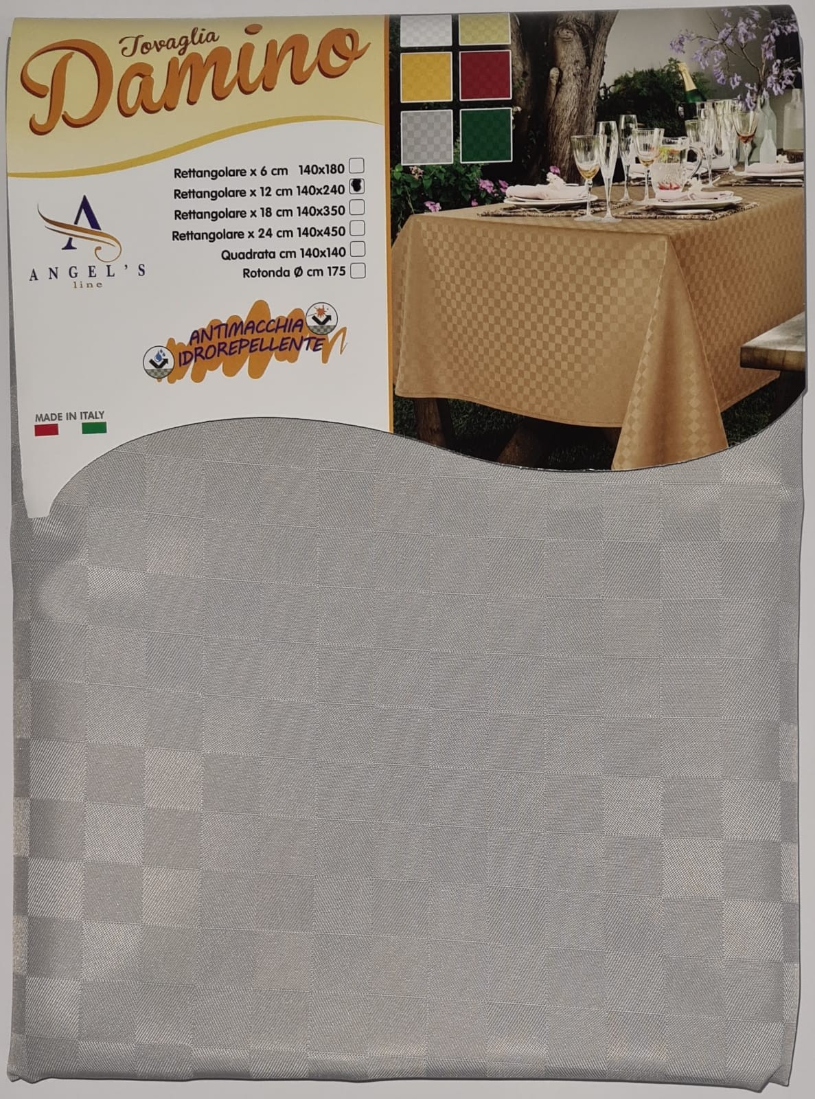 Tovaglia Antimacchia Da 24 Posti 140x450cm Idrorepellente Angels Damina